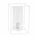 Feeltheglow Large Exposed Glass and Metal  Table Lamp, White/Clear FE2752330